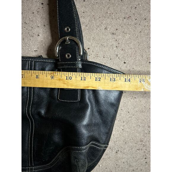 Vintage Y2K Coach Soho Buckle Shoulder Bag Black Leather Tote Purse 9544 - Picture 5 of 9